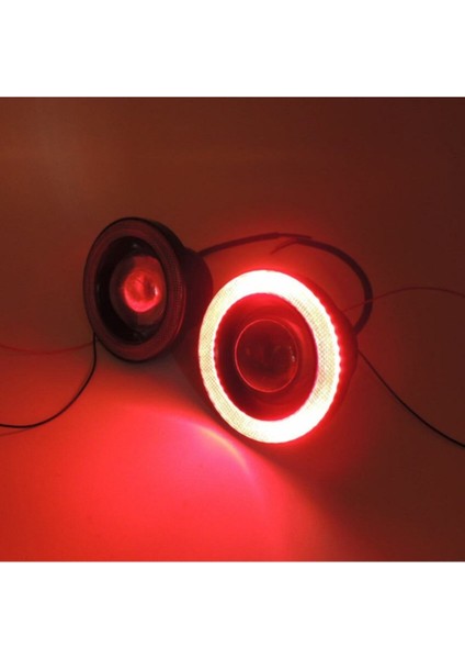 Kırmızı Angel LED Sis Lamba Far Seti Yuvarlak 89 mm Mercekli fiyatları