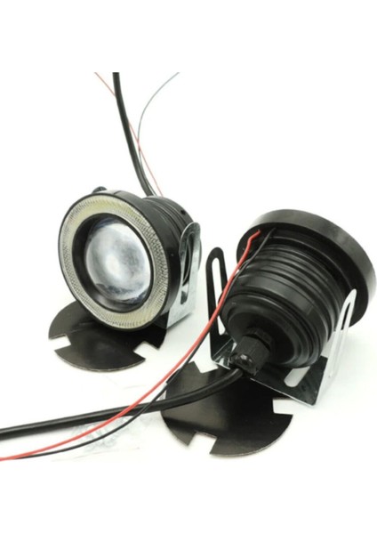 Kırmızı Angel LED Sis Lamba Far Seti Yuvarlak 89 mm Mercekli fırsatları