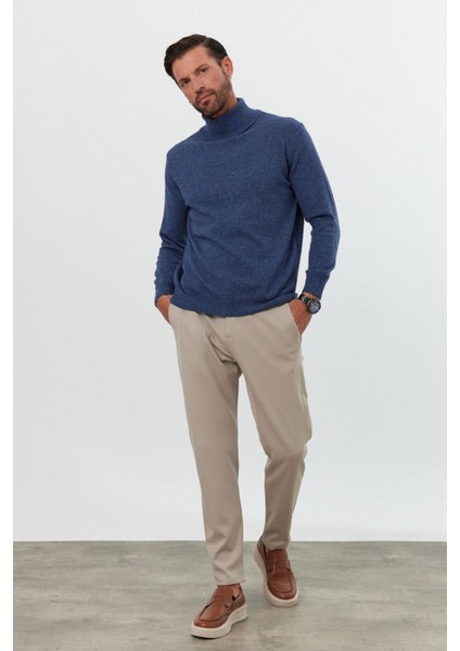 Erkek Yünlü Normal Kalıp Tam Balıkçı Yaka Triko Kazak modelleri