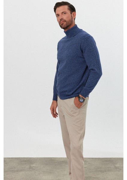 Erkek Yünlü Normal Kalıp Tam Balıkçı Yaka Triko Kazak fırsatları