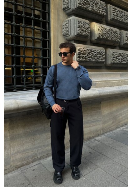 Erkek Standart Fit Normal Kesim Bisiklet Yaka Triko Kazak fiyatları