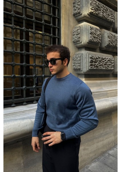 Erkek Standart Fit Normal Kesim Bisiklet Yaka Triko Kazak modelleri