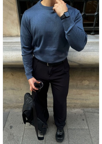 Erkek Standart Fit Normal Kesim Bisiklet Yaka Triko Kazak indirimleri