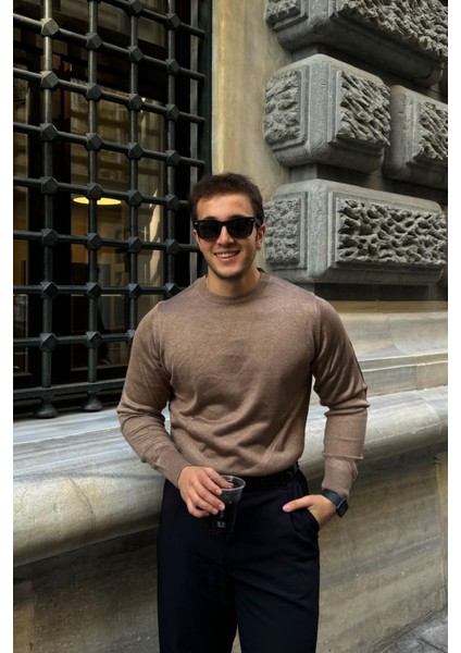 Erkek Standart Fit Normal Kesim Bisiklet Yaka Triko Kazak modelleri