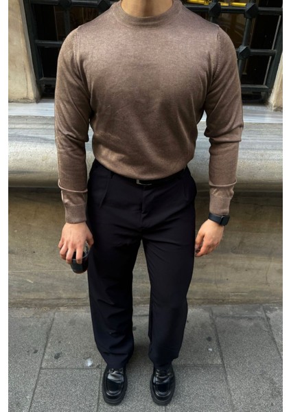 Erkek Standart Fit Normal Kesim Bisiklet Yaka Triko Kazak fırsatları