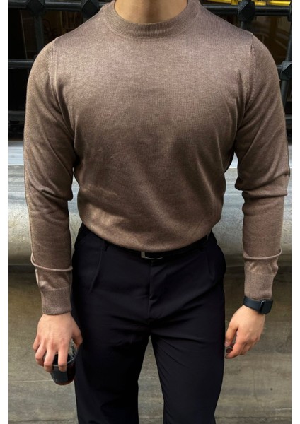 Erkek Standart Fit Normal Kesim Bisiklet Yaka Triko Kazak indirimleri