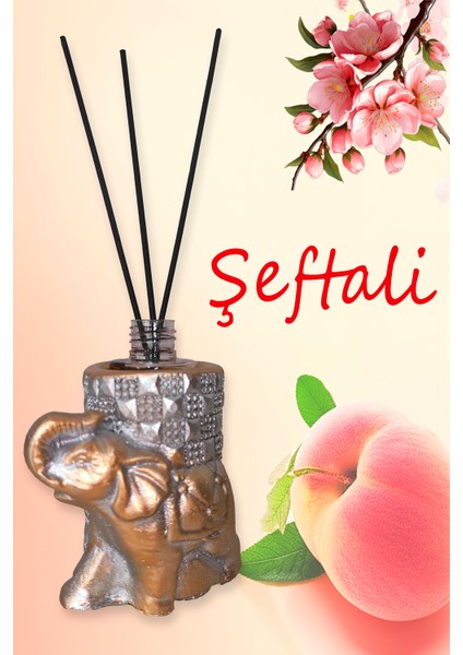 Şeftali Kokulu Oda Kokusu – Fil Biblo Tasarım 100 ml Çubuklu