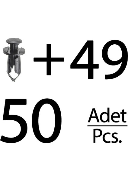 Ford, GM, Toyota, Suzuki için Tampon Izgarası ve Panel Klips - 50'li Paket