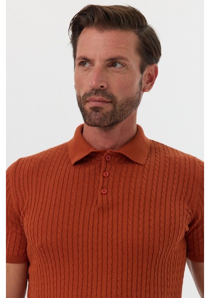 Erkek Polo Yaka Örgü Desenli Kısa Kollu Yazlık Triko Tişört fiyatları