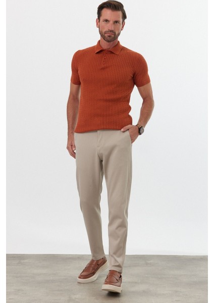 Erkek Polo Yaka Örgü Desenli Kısa Kollu Yazlık Triko Tişört fırsatları