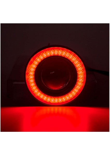 Kırmızı Angel LED Sis Lamba Far Seti Yuvarlak 76 mm Mercekli
