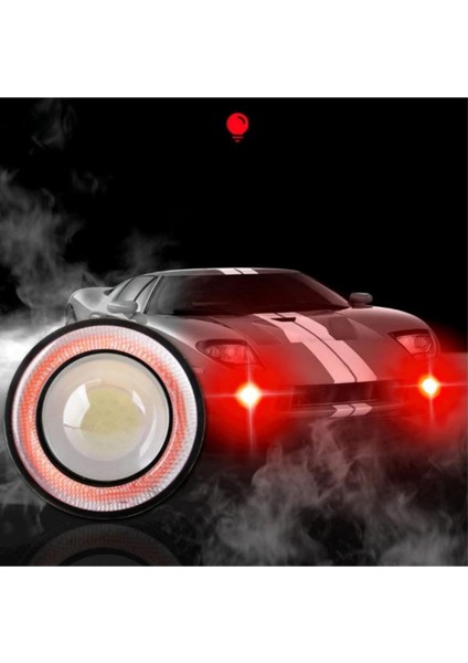Kırmızı Angel LED Sis Lamba Far Seti Yuvarlak 76 mm Mercekli fırsatları