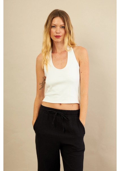 Kadın Ekru Sırtı Açık Bluz LPP1244-90 fiyatları