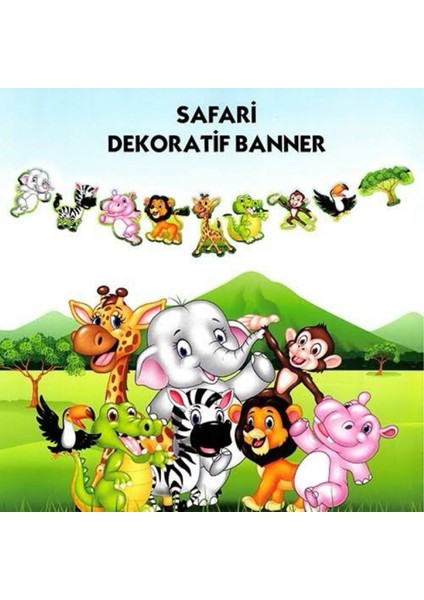 Safari Dekoratif 3D Banner