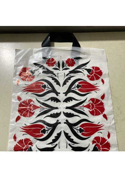 35X45 - 3 No Baskılı Brode Saplı Takviyeli Poşet