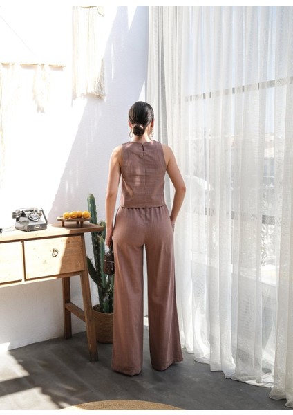 Ipeksi Keten Bluz ve Pantolon Iki̇li̇ Takim fiyatları