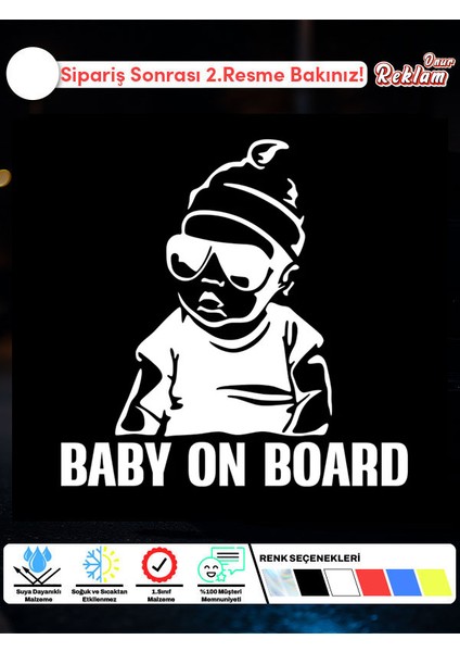 Baby On Board Sticker – Havalı Bebek Temalı Araba Cam Stickerı