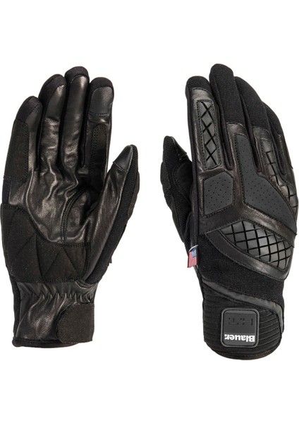 Blauer Urban Sport Korumalı Deri Motosiklet Eldiveni Siyah