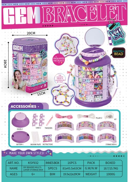 Dıy Beaded Multi-Layer Storage Set / KSY932