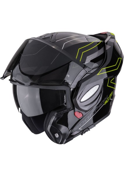 Exo-Tech Evo Conquer Çene Açılabilir Motosiklet Kaskı Siyah Sarı fiyatları