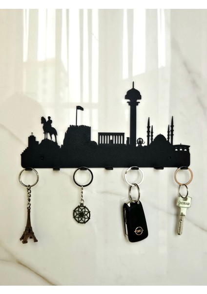 Ankara Silüeti Metal Duvar Anahtar Askısı Anahtarlık Şehir Manzarası fiyatları