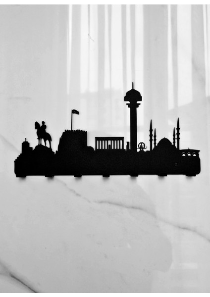 Ankara Silüeti Metal Duvar Anahtar Askısı Anahtarlık Şehir Manzarası fırsatları