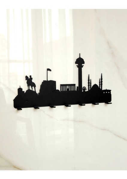 Ankara Silüeti Metal Duvar Anahtar Askısı Anahtarlık Şehir Manzarası indirimleri