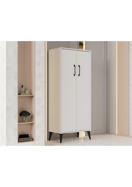Flano Beyaz Çok Amaçlı Dolap Iki Kapaklı Dört Raflı Mutfak,banyo,hol,balkon,ofis,ayakkabılık fiyatları