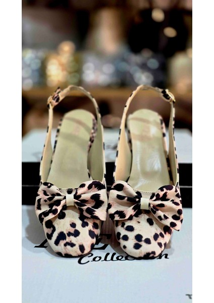 Leopar Desenli Fiyonklu Kadın Babet Ayakkabı fiyatları