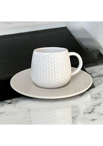 Şık ve Zarif 6'lı Kabartmalı Kahve Fincan Takımı modelleri