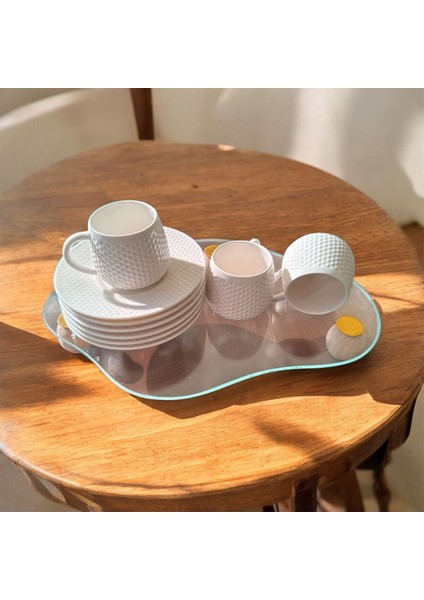 Şık ve Zarif 6'lı Kabartmalı Kahve Fincan Takımı fırsatları