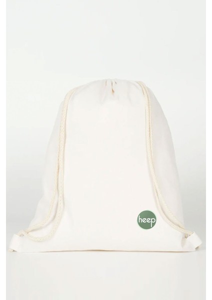 Krem 35X40 cm Unisex Ham Bez Büzgülü Sırt Ayakkabı Çantası