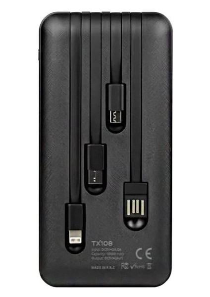 TX108 Dijital Göstergeli 4 Çıkışlı 10000 Mah Powerbank Siyah fiyatları