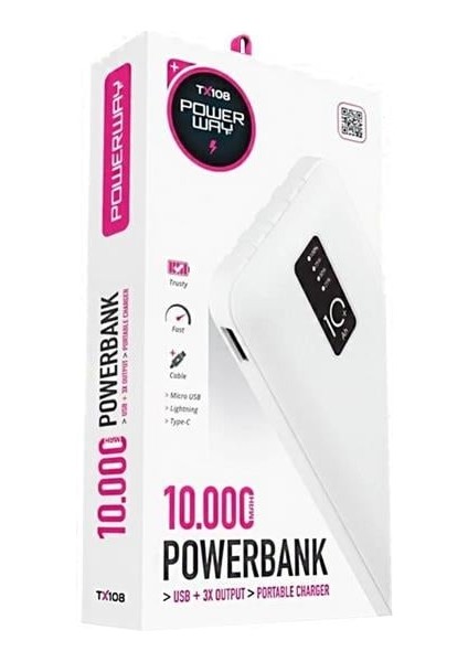 TX108 Dijital Göstergeli 4 Çıkışlı 10000 Mah Powerbank Siyah fırsatları