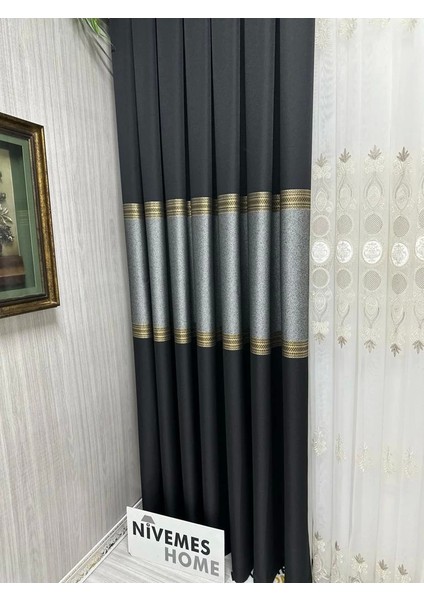 Nivemeshome Manavgat Siyah FT632113 V-903 1/3 Sık Pileli Fon Perde Apm fırsatları