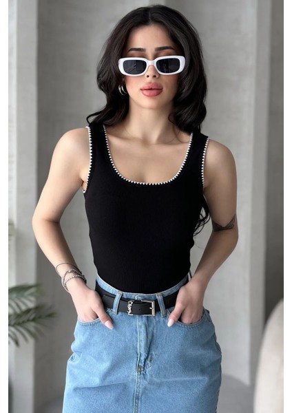 Kadın Kalın Askılı Pamuklu Bluz Atlet U Yaka Konfor ve Şıklık 100% Pamuk