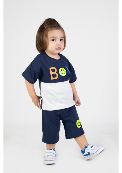 Şortlu Kısa Kollu Boys Desen Baskılı Basic Alt-Üst Takım 6-24 Ay
