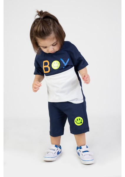 Şortlu Kısa Kollu Boys Desen Baskılı Basic Alt-Üst Takım 6-24 Ay