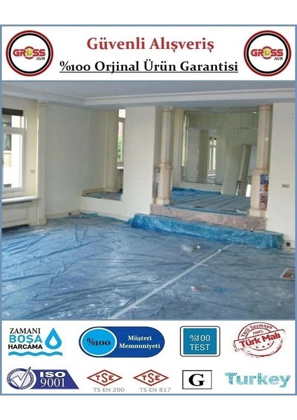 Boya Koruma Brandası - Zemin Koruma Örtüsü Kalın - Mavi - 50M2 fiyatları