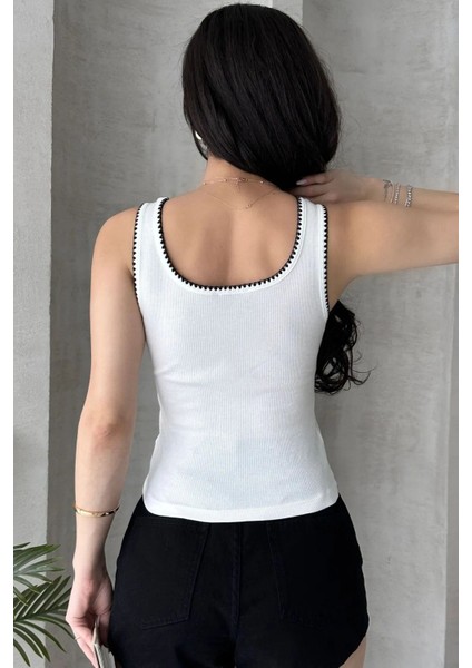 2'li Ekonomik Paket Nakış Detaylı %100 Pamuklu Kalın Askılı Bluz Atlet fırsatları