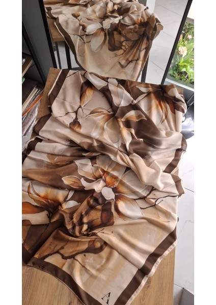 Tomurcuk Desen Vual Soft Şal Kahverengi Bej Renk fırsatları