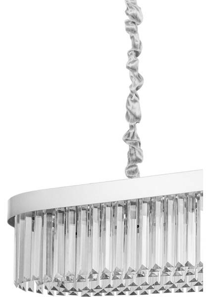 Desina 70x30'luk Kristal Taşlı Lüks Yemek Masası Üstü Avize - (gümüş-yaldız) indirimleri