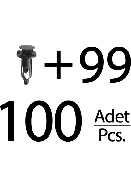 Toyota için 100 Adet Tampon Klipsi