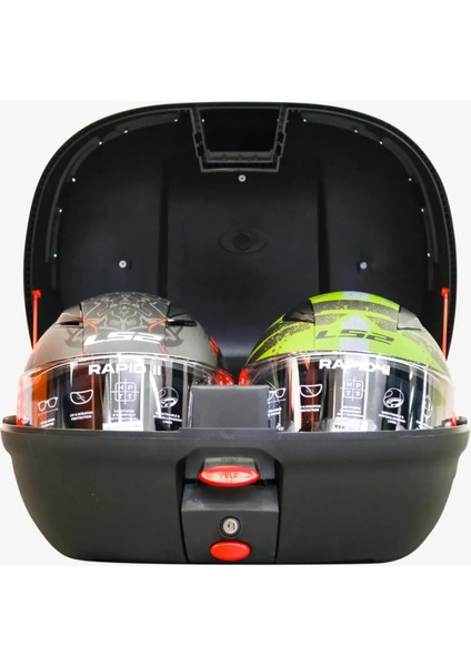 Motosiklet Arka Çanta 45 Litre Sırt Dayama ve Üst Tabla Full Set Black Edition indirimleri