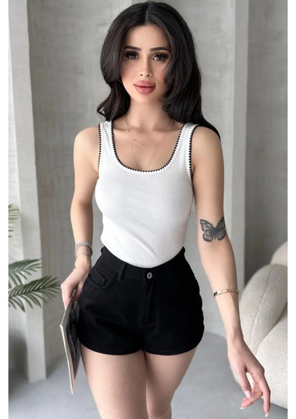 2'li Ekonomik Paket Nakış Detaylı %100 Pamuklu Kalın Askılı Bluz Atlet indirimleri