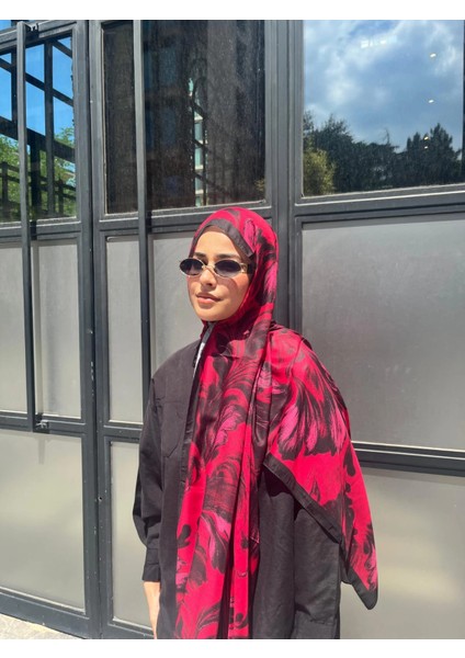 Esinti Vual Soft Pamuk Şal Fuşya Siyah Renk modelleri