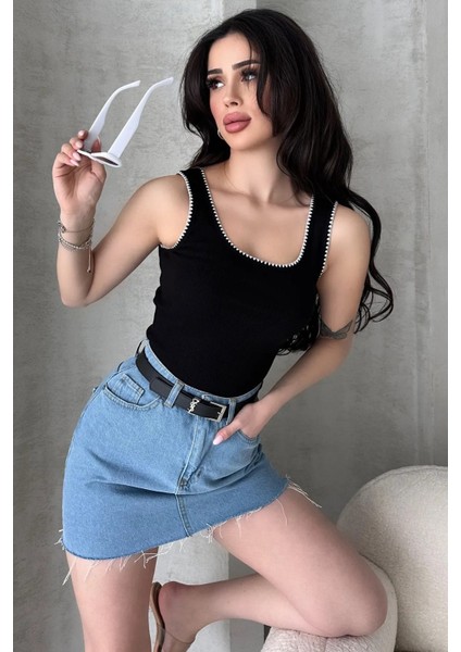 2'li Ekonomik Paket Nakış Detaylı %100 Pamuklu Kalın Askılı Bluz Atlet fiyatları