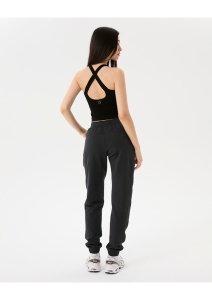 Kadın Antrasit Koyu Gri Jogger Eşofman - Gots Sertifikalı Organik Pamuk, Yüksek Bel, Lastikli Paça, Ön Cepli, Şardonlu İç Yüzey, Spor ve Günlük Aktiviteler İçin Rahat Jogger Eşofman fiyatları