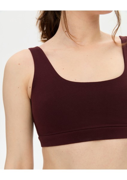 Kahverengi Organik Pamuk Low Back Bra Sırt Dekolteli Göğüs Pedli Pilates Yoga Sütyeni modelleri