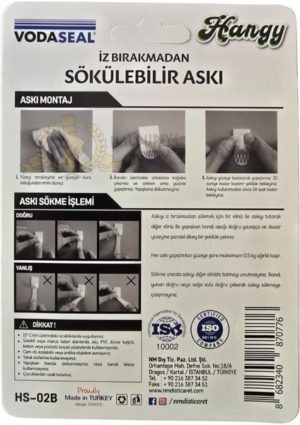 Iz Bırakmadan Sökülebilir Küçük Askı - 5 Parça - Beyaz fiyatları